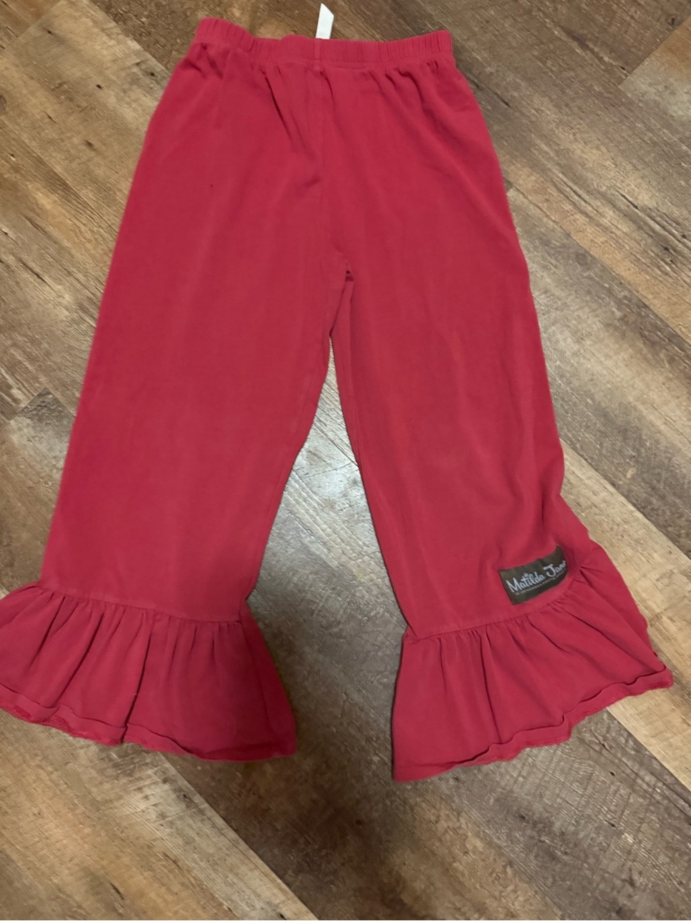 Matilda Jane Girls Red Ruffle Hem Leggings